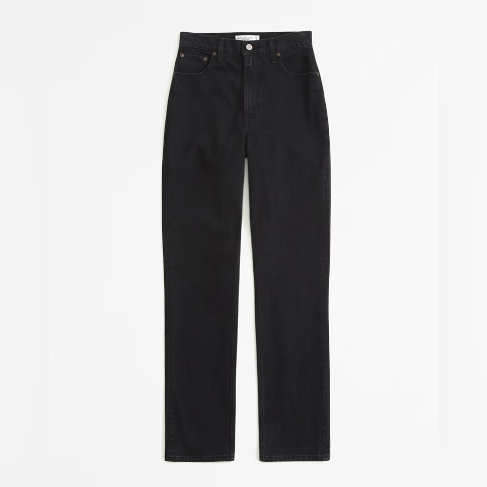 A&F ‘The ‘90s Straight Leg Ultra High Rise’ Saturated Black Size 29/8R